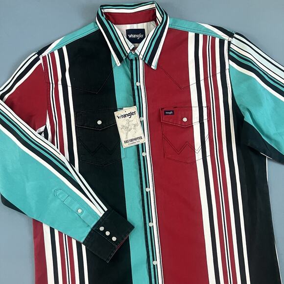 NWT Wrangler Vintage Inspired Brushpopper Western Snap Shirt - Picture 1 of 7